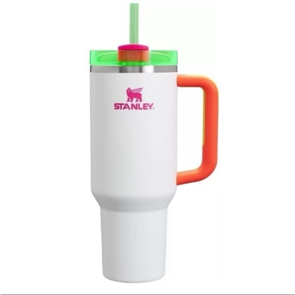 Stanley 40 oz. Quencher H20 FlowState Tumbler Spring Fling Collection Neon White - Picture 4 of 13